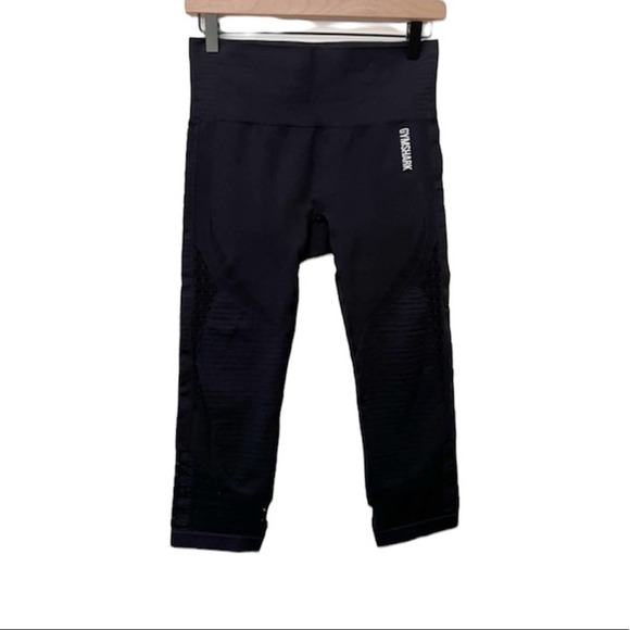 Gymshark Pants & Jumpsuits Gymshark Crop Leggings Black Cutouts Medium Poshmark